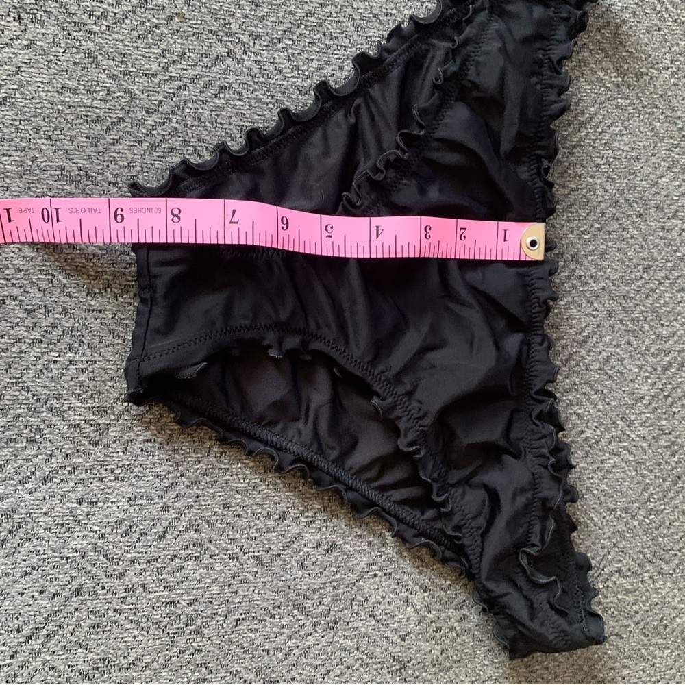 Shade & Shore Black Ruffled Low Rise Bikini Bottom Large - Picture 5 of 12